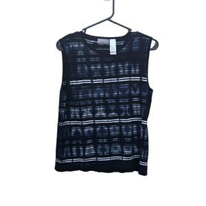 Liz Claiborne XL Navy, Black and Blue Sweater Tank